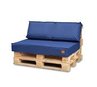 Bielik Cuscini per Pallet 120x80 Set per Divano Pallet, Impermeabili Cuscino Pallet Prodotto nell'UE, Cuscini da Giardino 2 Parti Set (Blu Scuro)