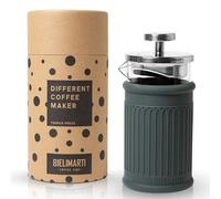 BIELIMARTI - Macchina da caffè francese - francese press- teiera- emulsionatore di latte - 350 ml - caffettiera a pistone - piccola stampa francese - montalatte - caffettiera a filtro (verde scuro)