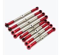 Biella Tirante RC Per Traxxas 1/16 Per E-Revo Per Summit 7138 7118 8 Pezzi Tiranti Convergenza Anteriori Posteriori Regolabili Acciaio Duro Accessori(Red)