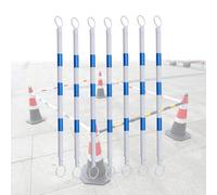 Bielle for coni stradali riflettenti portatili - Confezione da 6/8/9/12 barriere ad incastro for cantieri edili(Blue-white,6 pcs)