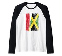 Bielorussia Opposizione Giamaica Mezza Bandiera Bielorussa Giamaicana Maglia con Maniche Raglan