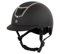 Bieman de Haas BR - Casco da equitazione Lambda con glitter e pratici fori di ventilazione sulla parte superiore (53/55, colore: Nero/Gunmeta)