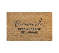 Bienvenidos Pero A Las 9 Se Me Largan Funny Spanish Doormat Funny Doormat - Copertura per tappeti (nero, taglia unica)