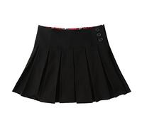 Bienzoe Bambine Scolastico Uniforme Gonne: Ragazze Vita Regolabile Estensibile Danza Gonne Pantalone 6X Nero