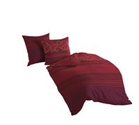 Bierbaum 4429_04 Lenzuola, Cotone, Colore: Rosso, 200 x 200, 3 unità