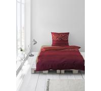 Bierbaum 4429_04 - Lenzuola in Satin di Cotone makò, Motivo 04, Colore: Rosso, Colore: Rosso, 155 x 220