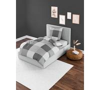 Bierbaum Biancheria da letto 6277, 100% cotone, disegnata in Germania, argento 15, 135 x 200 + 80 x 80 cm