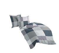Bierbaum Biancheria da letto 6520 Satin Basic, design in Germania, argento 13, 155 x 220 + 80 x 80 cm, misura comoda