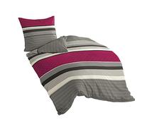 Bierbaum, Set Set Copripiumino singolo e federa di flanella, Multicolore (Mehrfarbig), 135 cm x 200 cm