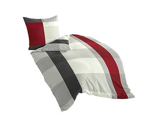 Bierbaum, Set Set Copripiumino singolo e federa in raso di cotone Mako, Multicolore (Mehrfarbig), 135 cm x 200 cm