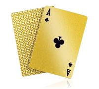 BIERDORF Carte da gioco in plastica impermeabile - Robusto mazzo di carte - Indice standard professionale Premium carte da poker - Vintage Casino temi giochi di carte per adulti - oro diamante stile