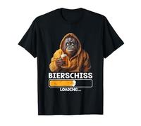 Bierschiss Loading - Scimmia Divertente con Scritta Birra Maglietta