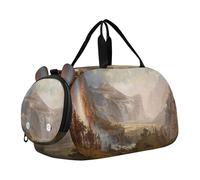 Bierstadt Albert Mount Adams - Borsone da viaggio per ragazze, borsa da viaggio per bambini, borsa da viaggio per bambini, borsone da palestra per bambini, Cupole Yosemite pittura di paesaggio