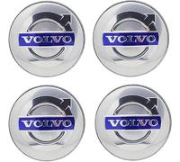 BIESL 4 Pezzi Copri Ruota per Volvo XC60 2009 2010 2011 2012 2013 2014-2019, Impermeabili Antipolvere Centrale Coprimozzo Copriruota ABS Centrale Pneumatici Copertura Decorazione,Silver-65mm