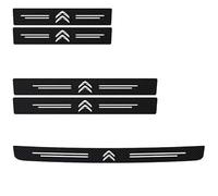 BIESL 5 Pezzi Adesivo Batticalcagno Porta Auto per Citroen DS4 2011-2015, Adesivi AntiGraffio Battitacco Auto Fibra Carbonio Protezione Paraurti Posteriore