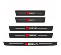 BIESL 5 Pezzi Adesivo Batticalcagno Porta Auto per Suzuki Sx4 S-Cross 2014-2023, Adesivi AntiGraffio Battitacco Auto Fibra Carbonio Protezione Paraurti Posteriore