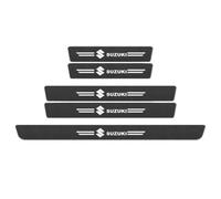 BIESL 5 Pezzi Adesivo Batticalcagno Porta Auto per Suzuki Vitara Ignis Swift Sx4 Across Swace Jimny, Adesivi AntiGraffio Battitacco Auto Fibra Carbonio Protezione Paraurti Posteriore