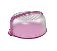 Biesse 9912-09912-Porta pasteles con tapa y ASA para llevar, Blanco/Morado Portadolci con Manico e Chiusura di Sicurezza, Viola, Ø37x16