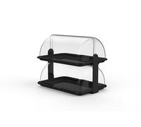 Biesse Vetrinetta Contenitore Portapane e Portasnack Polybox, Doppia Apertura, Nero, 46,5x31.5x41.5 cm
