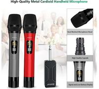 Bietrun WXM02 Microfoni wireless portatili UHF portata 50M 1Rosso 1Grigio