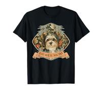 Biewer Terrier o Yorkie Mom Vintage Style Floral Maglietta