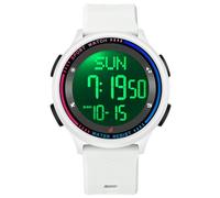 BIEWO Orologio sportivo digitale da uomo, quadrante con numeri grandi, elettronico, impermeabile, in silicone, per uomo/ragazzo/studente, bianco