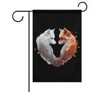 Bifacciale Bandiera Da Cortile 30X45Cm Foxes Lovers Bandiere Da Giardino Decorativo Benvenuto Bandiera Per Fattoria All'Aperto, Cortile, Feste