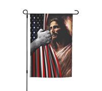 Bifacciale Bandiere Da Giardino 30X45Cm Usa American And Christ Faith God Jesus Benvenuto Bandiera Verticale Bandiera Del Camion Per Vacanze, Tutte Le Stagioni, All'Aperto