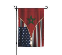 Bifacciale Banner Di Benvenuto 30X45Cm Usa American And Morocco Moroccan Friendship Bandiera Di Festa Decorativo Benvenuto Bandiera Per Cortile, Portico, Decorazione