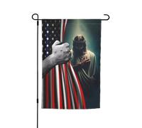 Bifacciale Benvenuto Bandiera 30X45Cm Usa American And Christ Faith God Jesus Banner Di Benvenuto Decorativo Bandiera Della Casa Per Vacanza, Tutte Le Stagioni, Halloween