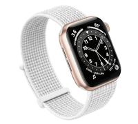 Bifeiyo Compatibile con Apple Watch Band 44MM 40MM 45MM 41MM 42MM 38MM, Donne Uomo Sport Nylon Loop Strap per iWatch Serie 7 6 5 4 3 2 1 SE (42/44/45mm, riflettore bianco)