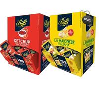 Biffi Double Kit con Maionese e Ketchup Monoporzione 264 Bustine da 10g [132+132] con Portachiavi CAIYA®