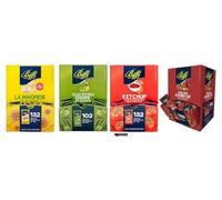 Biffi Set di Salse Italiane, 498 Porzioni Monodose, Maionese 132 pz, Olio d'Oliva 102 pz, Ketchup 132 pz, Salsa BBQ 132 pz, + portachiavi italy shop service