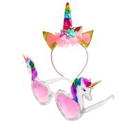 BIFHIG 1 Paio di Occhiali E 1 Fascia per La Testa, Occhiali Creativi, Graziosi Copricapo di Cartoni Animati, Forniture per Decorazioni per Feste.