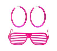 BIFHIG 1 Paio di Orecchini Fluorescenti, 1 Paio di Occhiali, Estate Partito Accessori di Abbigliamento, Esagerato Retro Collocazione, Accessori delle Signore.