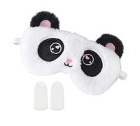 BIFHIG 1 Pezzo di Panda Dormire Maschera per Gli Occhi, 1 Paio di Tappi per Le Orecchie Spugna, Cute Cartoon Maschera per Gli Occhi, Insonorizzate Tappi per Le Orecchie di Sonno.