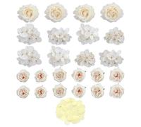 BIFHIG 1 Set di Fiori Bianchi Simulati, 1 Foglio di Carta da Imballaggio, Rose Artificiali, Fiori di Fiori Falsi, Decorazione Fai -da -Te, Adatto A Matrimoni, Feste E Decorazioni per La Casa.