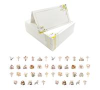 BIFHIG 100 Pezzi di Carte Pieghevoli Floreali E 46 Pezzi di Adesivi Floreali, Carte Decorative per Eventi, Adesivi di Sigillatura Creativa, Forniture per Tenda A Mano.