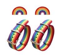 BIFHIG 2 Pezzi di Braccialetti Arcobaleno, 2 Pezzi di Badge Arcobaleno, Braccialetti di Orgoglio, Braccialetti Arcobaleno, Adatti per Feste, Sfilate, Carnevali E Abbigliamento Quotidiano.