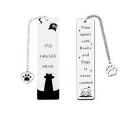 BIFHIG 2 Pezzi di Segnalibri per Cani E Gatti in Acciaio Inossidabile, Etichette di Lettura Creative E Carine, Regali Divertenti per Segnalibri, Regali per Gli Amanti della Lettura.