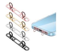 BIFHIG 4 Guarnizioni per Telefoni Cellulari A Due Fori, Adesivi per Cordino per Telefoni Cellulari Durevoli, Nessuna Fibbia in Corda di Gomma.