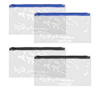 BIFHIG Borsa con Cerniera A 4 Pezzi, Custodia Trasparente, Astuccio Impermeabile, Borsa con Cerniera Multifunzione, Custodia per Oggetti Personali, Forniture per Ufficio.