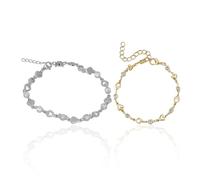 BIFHIG Bracciale di Diamanti 2 Pezzi di Amore, Gioielli alla Moda E Semplice, Gioielli d'Amore Dolci E Fantastici, Adatti A Shopping, Viaggi E Feste.