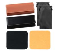 BIFHIG Set di Accessori per Occhiali da 2 Pezzi, Custodia per Occhiali da Sole, Articoli per La Pulizia degli Occhiali, Scatola di Immagazzinaggio, Accessori per Occhiali da Sole (Nero, Marrone).