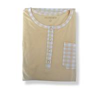 Bifulco Biancheria Pigiama Donna Estivo in Cotone Jersey Manica Lunga Art. DL 100 (IT, Testo, L, Regular, Regular, Giallo)