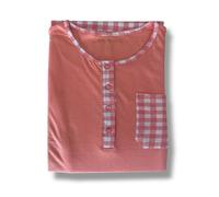 Bifulco Biancheria Pigiama Donna Estivo in Cotone Jersey Manica Lunga Art. DL 100 (IT, Testo, L, Regular, Regular, Pesca)
