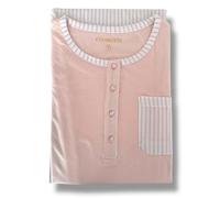 Bifulco Biancheria Pigiama Donna Estivo in Cotone Jersey Manica Lunga Art. DL 101 (IT, Testo, L, Regular, Regular, Rosa)