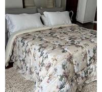 Bifulco Biancheria Trapunta matrimoniale invernale 245x250 cm Fancy Home | Fantasia floreale elegante con doppia rouches | Microfibra anallergica 300 gr/m²