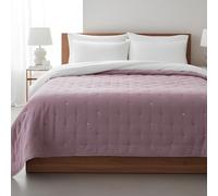 Bifulco Copriletto Trapuntato Matrimoniale Velia in Microfibra di Fancy Home - Trapuntino Mezza Stagione con Pois Ricamati Colorati (Rosa Antico)