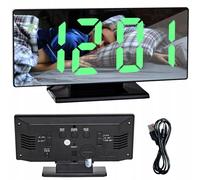Big 4v1 LED USB Digital Digital Clock con termometro e mirror Black